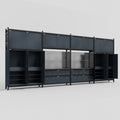 M2222 Modular Work Bench - H3100mm x W7500mm | Laminate WBT | Dark Grey