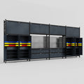M2222 Modular Work Bench - H3100mm x W7500mm | Laminate WBT | Dark Grey
