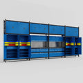 M2222 Modular Work Bench - H3100mm x W7500mm | Laminate WBT | Blue