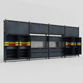 M2222 Modular Work Bench - H3100mm x W7500mm | Laminate WBT | Dark Grey