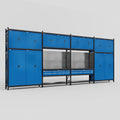 M2222 Modular Work Bench - H3100mm x W7500mm | Laminate WBT | Blue