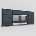 M2222 Modular Work Bench - H3100mm x W7500mm | Laminate WBT | Dark Grey