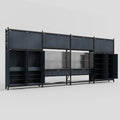 M2222 Modular Work Bench - H3100mm x W7500mm | Laminate WBT | Dark Grey