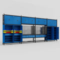 M2222 Modular Work Bench - H3100mm x W7500mm | Laminate WBT | Blue