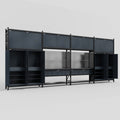 M2222 Modular Work Bench - H3100mm x W7500mm | Laminate WBT | Dark Grey