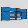 M2222 Modular Work Bench - H3100mm x W7500mm | Laminate WBT | Blue