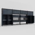 M2222 Modular Work Bench - H3100mm x W7500mm | Laminate WBT | Dark Grey