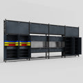 M2222 Modular Work Bench - H3100mm x W7500mm | Laminate WBT | Dark Grey