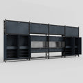 M2222 Modular Work Bench - H3100mm x W7500mm | Laminate WBT | Dark Grey