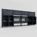 M2222 Modular Work Bench - H3100mm x W7500mm | Laminate WBT | Dark Grey