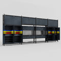 M2222 Modular Work Bench - H3100mm x W7500mm | Laminate WBT | Dark Grey