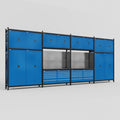 M2222 Modular Work Bench - H3100mm x W7500mm | Laminate WBT | Blue