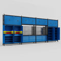M2222 Modular Work Bench - H3100mm x W7500mm | Laminate WBT | Blue