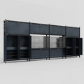 M2222 Modular Work Bench - H3100mm x W7500mm | Laminate WBT | Dark Grey