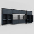 M2222 Modular Work Bench - H3100mm x W7500mm | Laminate WBT | Dark Grey