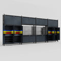 M2222 Modular Work Bench - H3100mm x W7500mm | Laminate WBT | Dark Grey