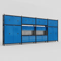 M2222 Modular Work Bench - H3100mm x W7500mm | Laminate WBT | Blue