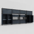 M2222 Modular Work Bench - H3100mm x W7500mm | Laminate WBT | Dark Grey