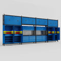 M2222 Modular Work Bench - H3100mm x W7500mm | Laminate WBT | Blue