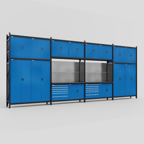 M2222-3C Modular Work Bench - H3100mm x W7500mm | Laminate WBT | Blue