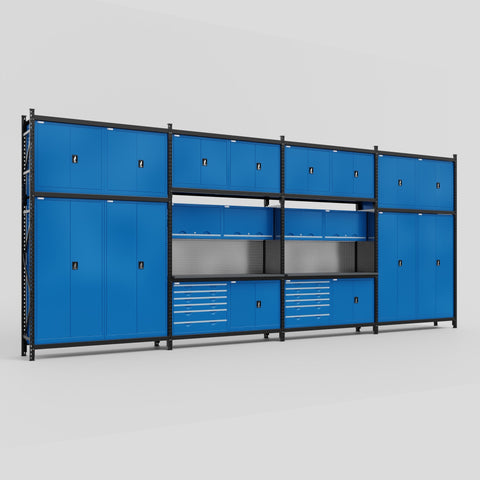 M2222-3C Modular Work Bench - H3100mm x W7500mm | Laminate WBT | Blue