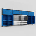 M2222 Modular Work Bench - H3100mm x W7500mm | Laminate WBT | Blue