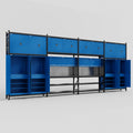 M2222 Modular Work Bench - H3100mm x W7500mm | Laminate WBT | Blue