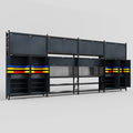 M2222 Modular Work Bench - H3100mm x W7500mm | Laminate WBT | Dark Grey