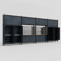 M2222 Modular Work Bench - H3100mm x W7500mm | MDF WBT | Dark Grey