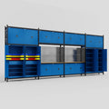 M2222 Modular Work Bench - H3100mm x W7500mm | MDF WBT | Blue