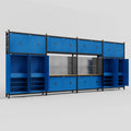 M2222 Modular Work Bench - H3100mm x W7500mm | MDF WBT | Blue