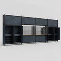 M2222 Modular Work Bench - H3100mm x W7500mm | MDF WBT | Dark Grey