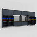 M2222 Modular Work Bench - H3100mm x W7500mm | MDF WBT | Dark Grey