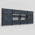 M2222 Modular Work Bench - H3100mm x W7500mm | MDF WBT | Dark Grey