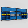 M2222 Modular Work Bench - H3100mm x W7500mm | MDF WBT | Blue
