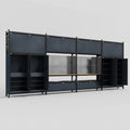 M2222 Modular Work Bench - H3100mm x W7500mm | MDF WBT | Dark Grey