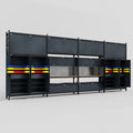 M2222 Modular Work Bench - H3100mm x W7500mm | MDF WBT | Dark Grey