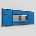 M2222 Modular Work Bench - H3100mm x W7500mm | MDF WBT | Blue