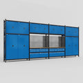 M2222 Modular Work Bench - H3100mm x W7500mm | MDF WBT | Blue