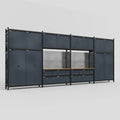 M2222 Modular Work Bench - H3100mm x W7500mm | MDF WBT | Dark Grey