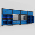 M2222 Modular Work Bench - H3100mm x W7500mm | MDF WBT | Blue