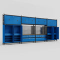 M2222 Modular Work Bench - H3100mm x W7500mm | MDF WBT | Blue