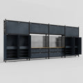 M2222 Modular Work Bench - H3100mm x W7500mm | MDF WBT | Dark Grey