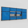 M2222 Modular Work Bench - H3100mm x W7500mm | MDF WBT | Blue