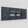 M2222 Modular Work Bench - H3100mm x W7500mm | MDF WBT | Dark Grey