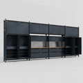 M2222 Modular Work Bench - H3100mm x W7500mm | MDF WBT | Dark Grey