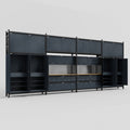 M2222 Modular Work Bench - H3100mm x W7500mm | MDF WBT | Dark Grey