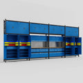 M2222 Modular Work Bench - H3100mm x W7500mm | MDF WBT | Blue