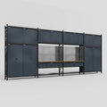 M2222 Modular Work Bench - H3100mm x W7500mm | MDF WBT | Dark Grey