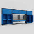 M2222 Modular Work Bench - H3100mm x W7500mm | MDF WBT | Blue